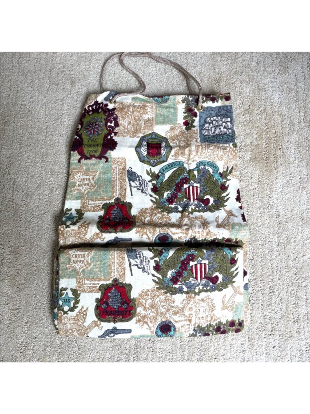 Vintage Fremont Bag Co. Americana Travel Tote Bag Made in USA Massachusetts